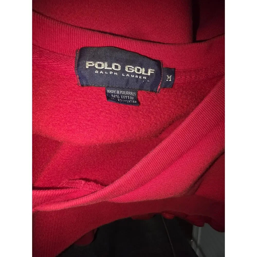 Polo Golf by Ralph Lauren Sweater Vest, 86% Cotton Knit Mens Med Red